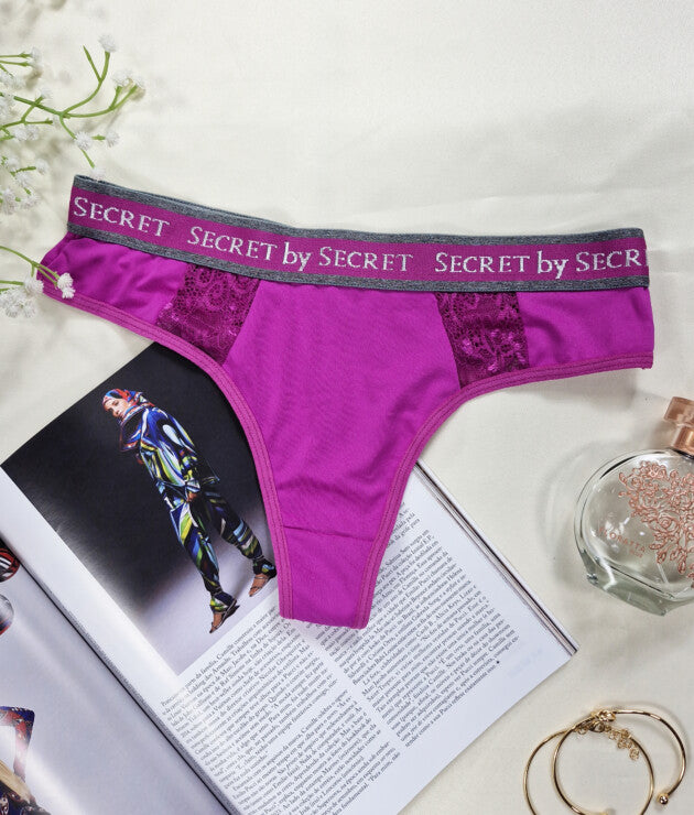 Calcinha Fio com Renda Vazada e Elástico – Nina