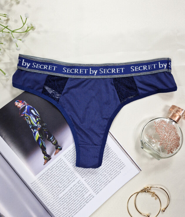 Calcinha Fio com Renda Vazada e Elástico – Nina