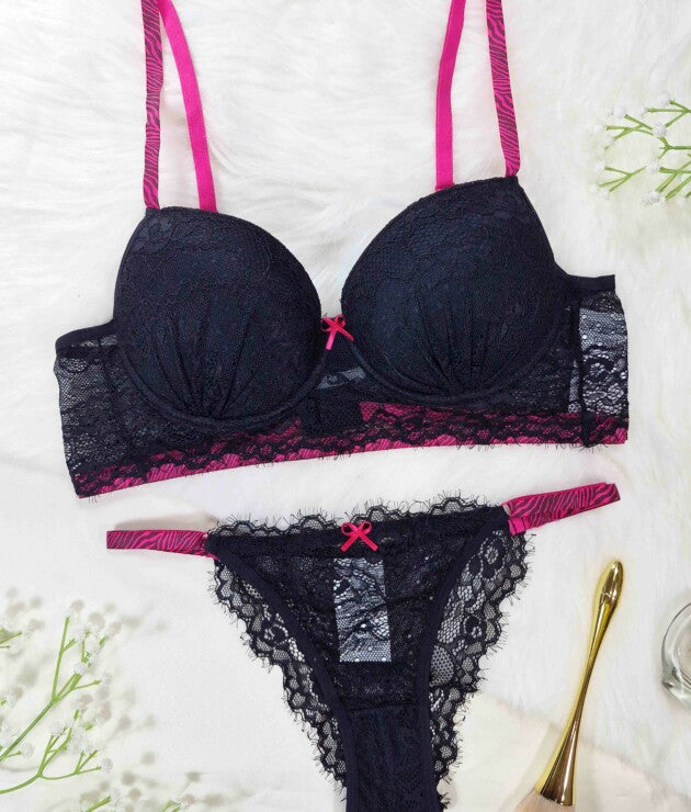 Conjunto de Bojo com Renda e Alça Animal Print – Marileia