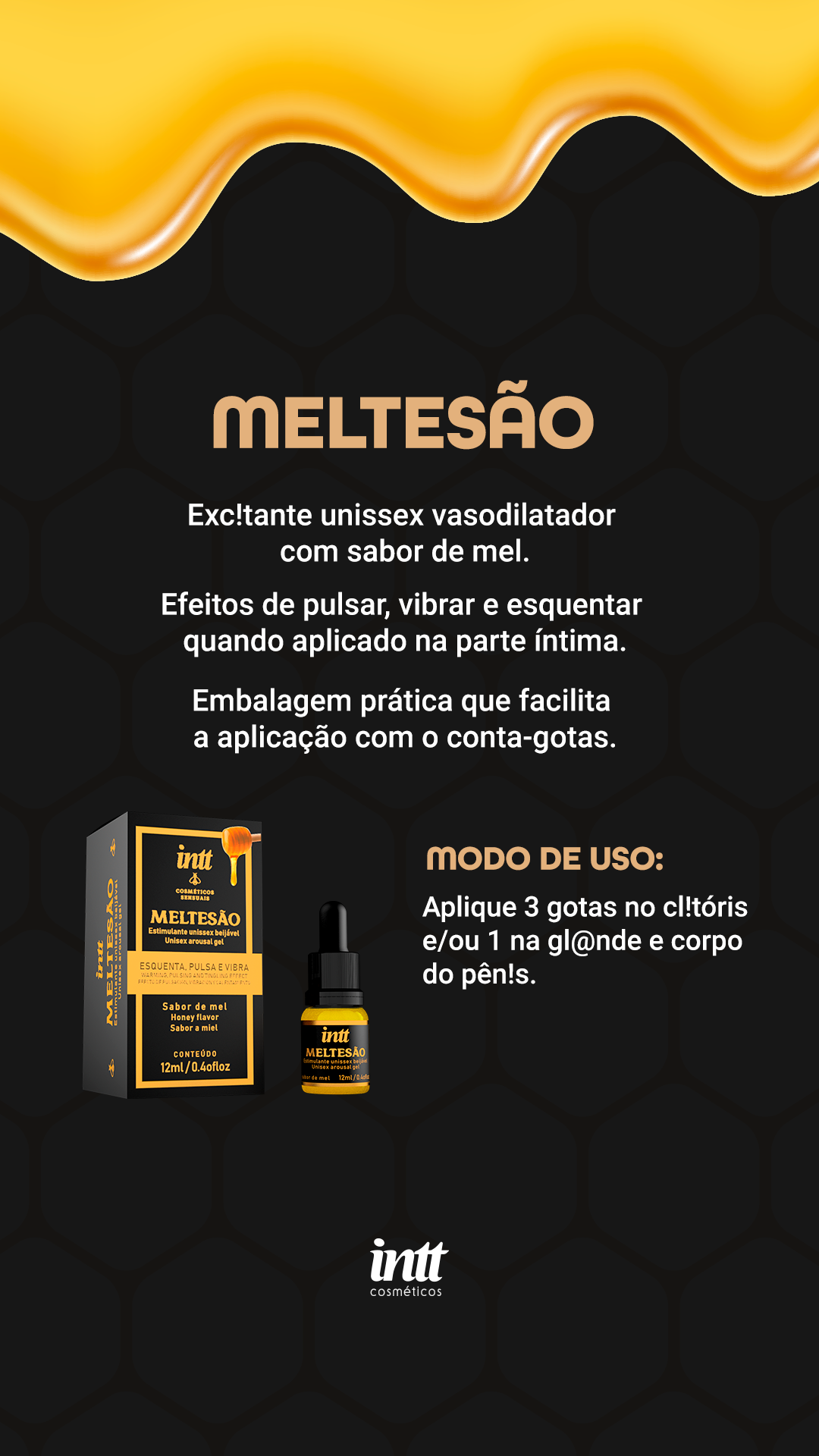 Meltesão - Gel Estimulante Unissex Beijável de Mel