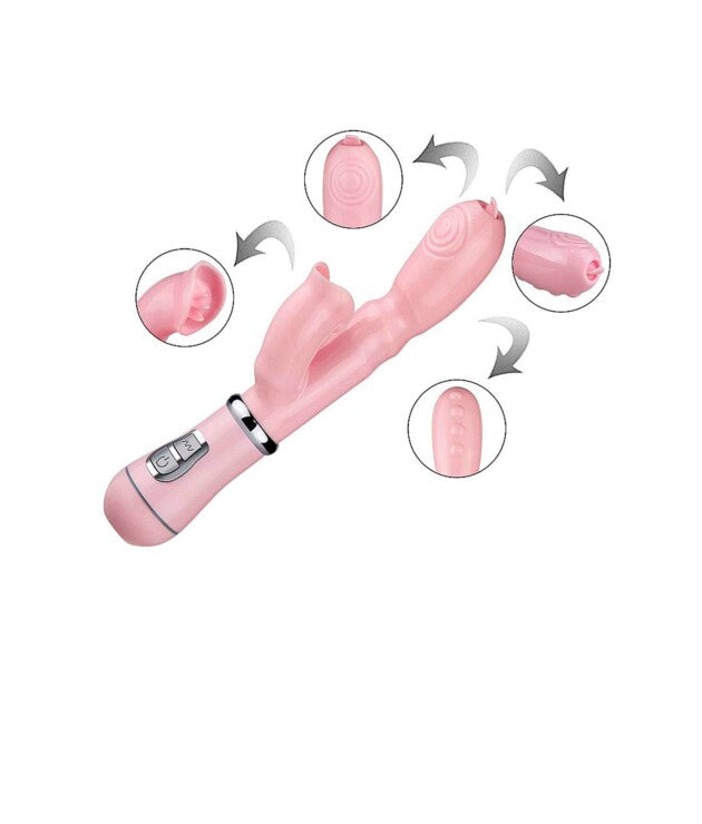 Vibrador de Ponto G e Clitóris com Língua