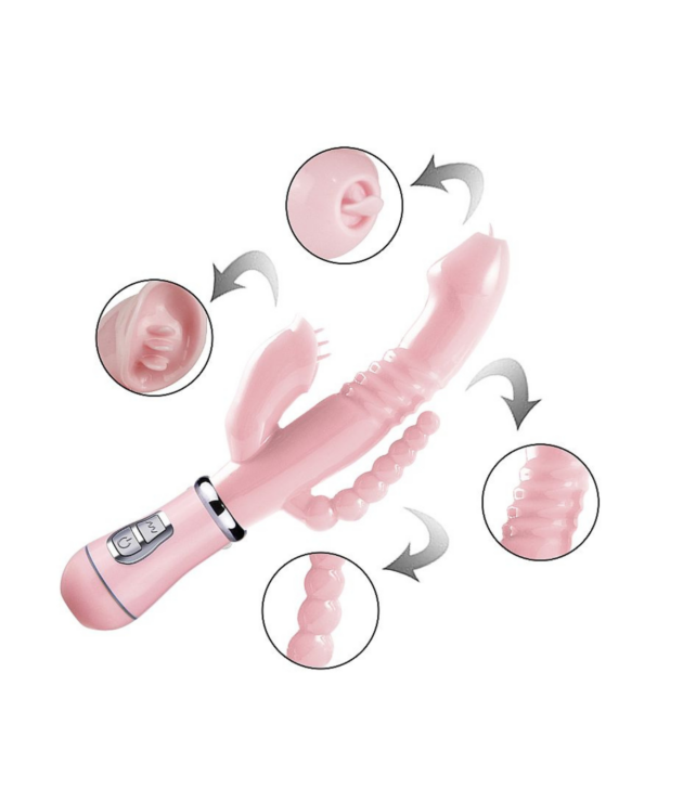 Vibrador de Ponto G e Clitóris em Jelly Recarregável – 3 em 1