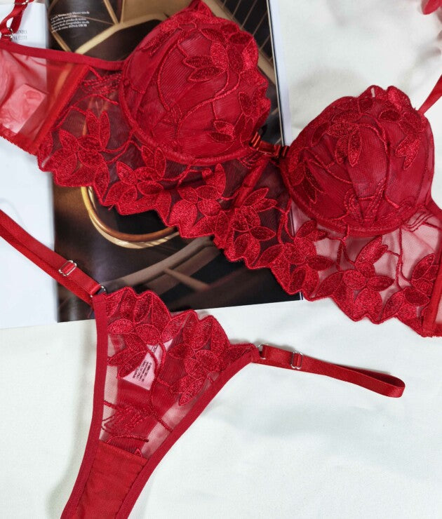 Conjunto Sensual em Tule Bordado – Wendy